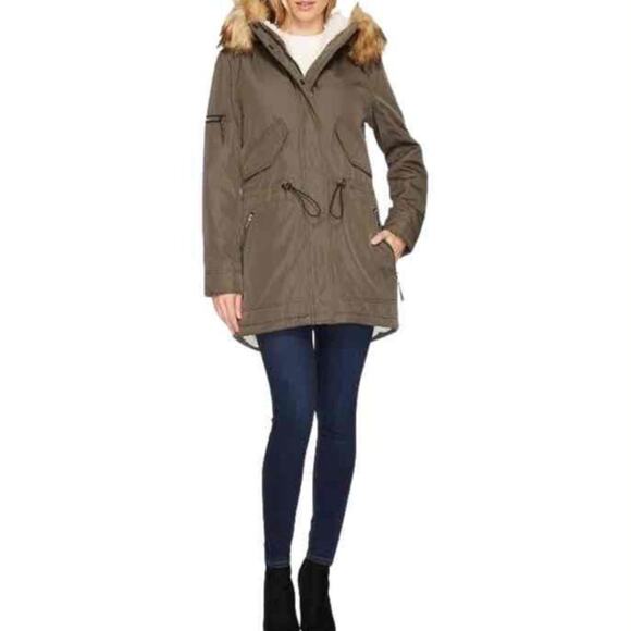 Urban Outfitters S13 NYC Military Moss Trapper Fur Hood Jacket Green Size Medium - Picture 2 of 11